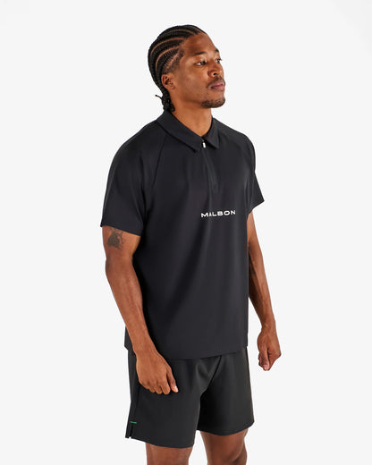 Performance Zip Raglan Polo - Black