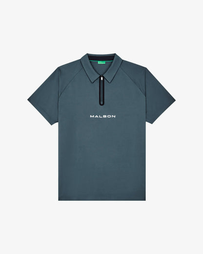 Performance Zip Raglan Polo - Dark Slate