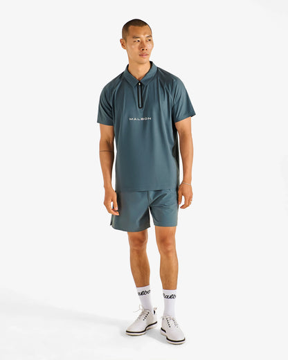 Performance Zip Raglan Polo - Dark Slate
