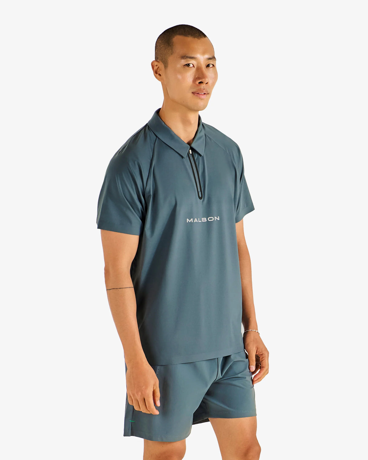 Performance Zip Raglan Polo - Dark Slate