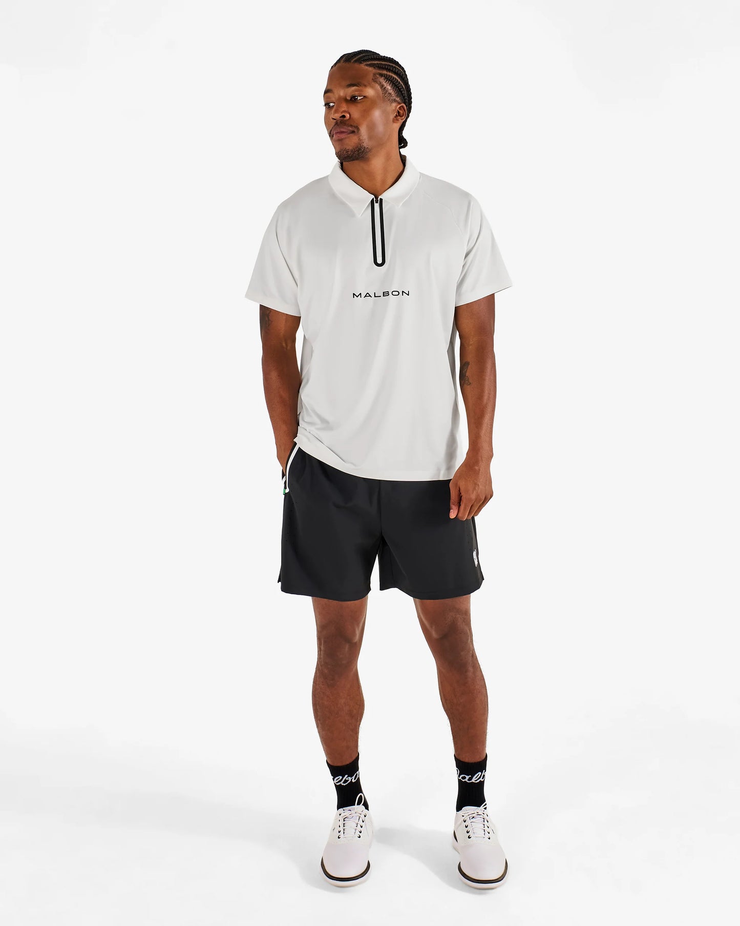Performance Zip Raglan Polo - White