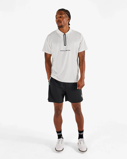 Performance Zip Raglan Polo - White