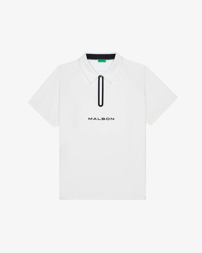 Performance Zip Raglan Polo - White