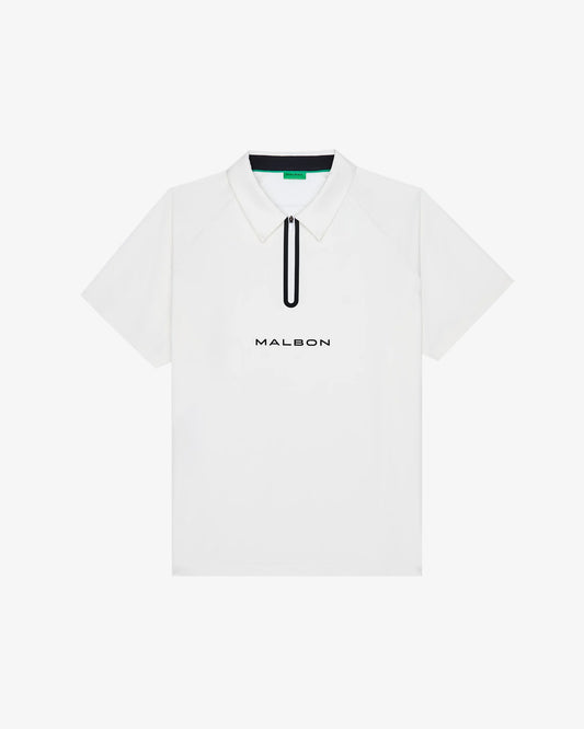 Performance Zip Raglan Polo - White