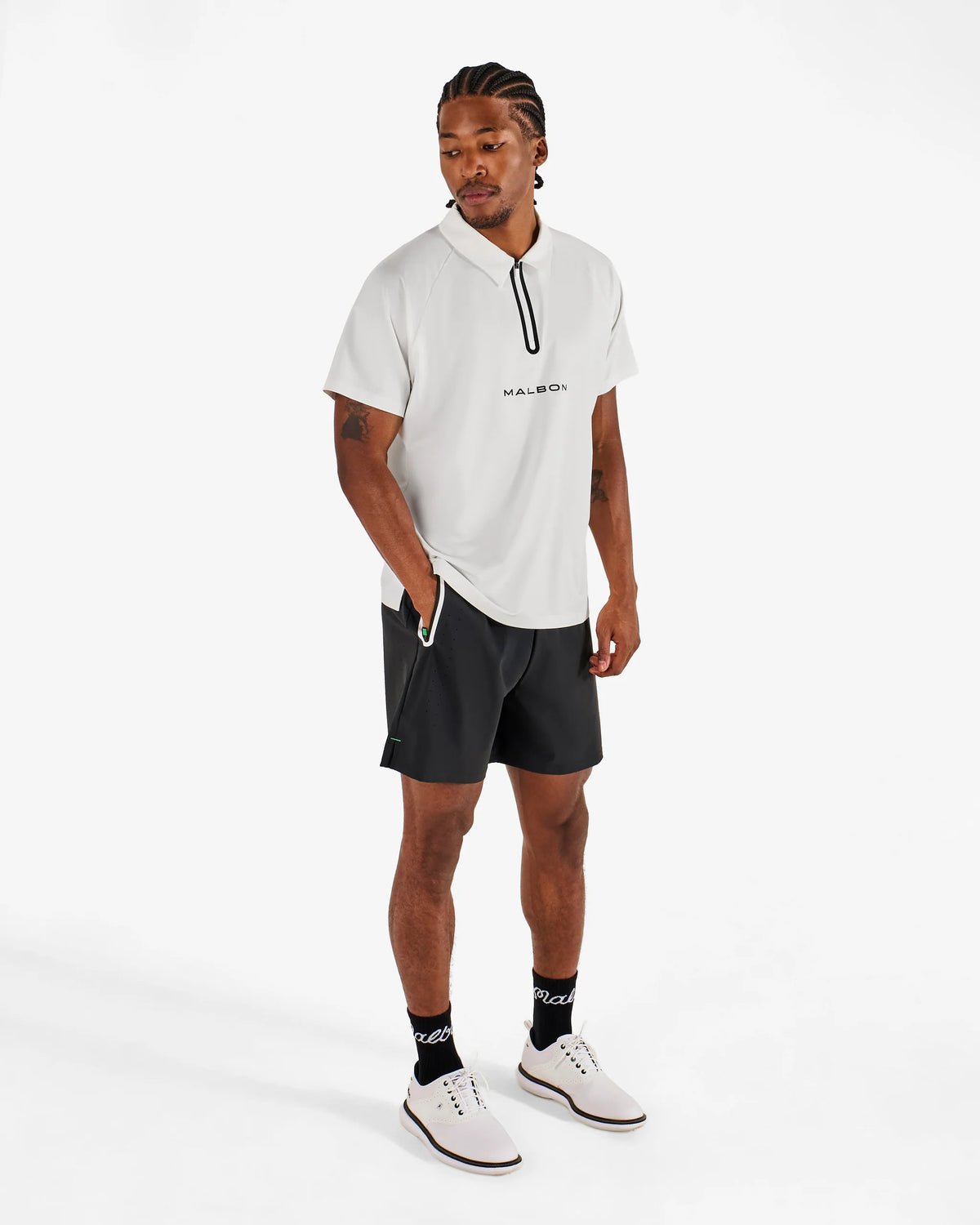 Performance Zip Raglan Polo - White