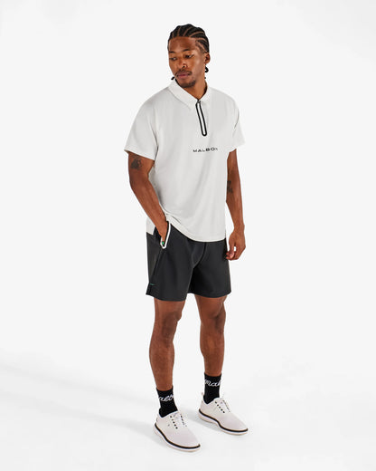 Performance Zip Raglan Polo - White
