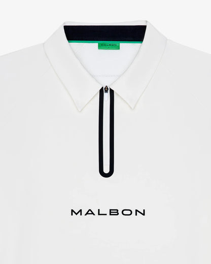 Performance Zip Raglan Polo - White