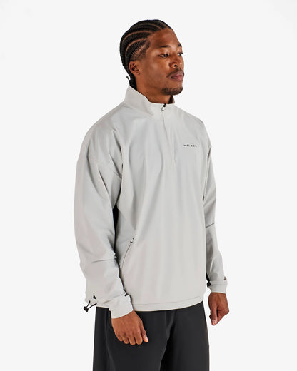 Performance Quarter Zip Shell Pullover - Silver / Black