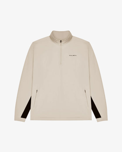 Performance Quarter Zip Shell Pullover - Tan