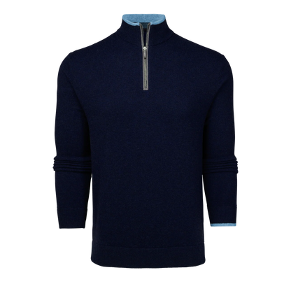 Sebonack Quarter Zip Sweater - Maltese Blue