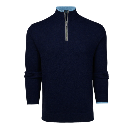 Sebonack Quarter Zip Sweater - Maltese Blue