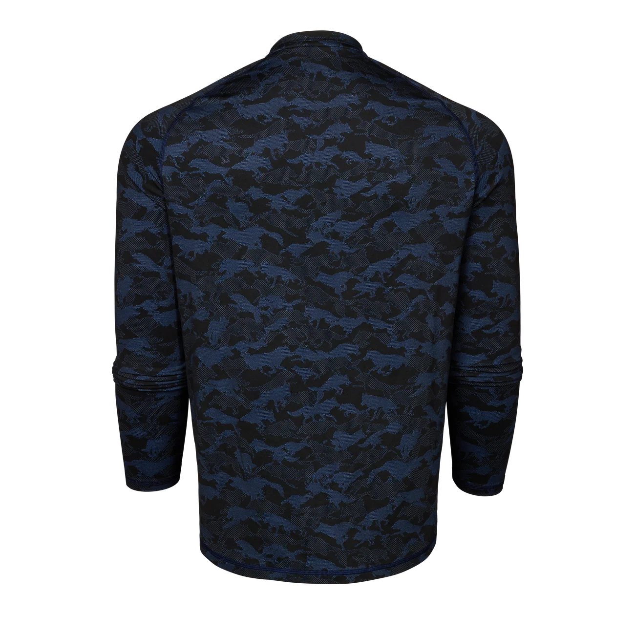 Wolfpack Camo Kennebec LS Sport Tee - Maltese Blue