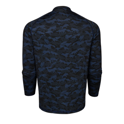 Wolfpack Camo Kennebec LS Sport Tee - Maltese Blue