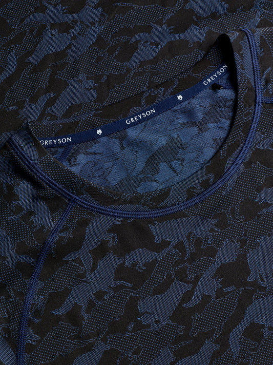 Wolfpack Camo Kennebec LS Sport Tee - Maltese Blue