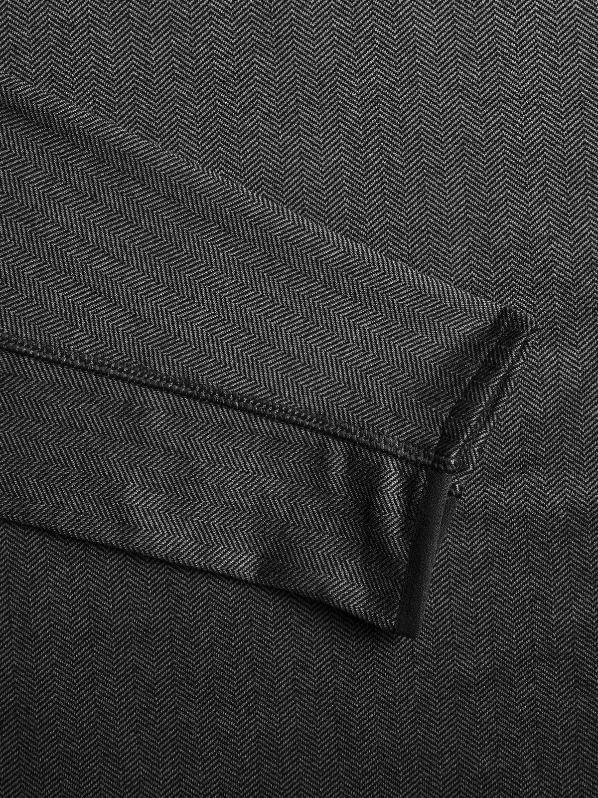 Herringbone Tate Quarter Zip - Black Herringbone