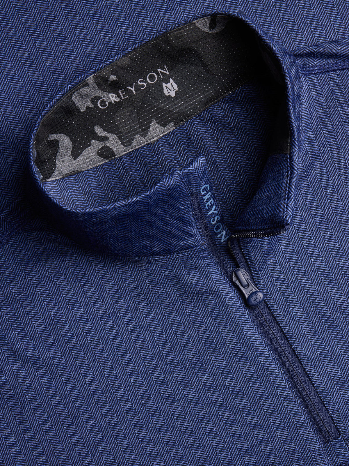Herringbone Tate Quarter Zip - Navy Herringbone