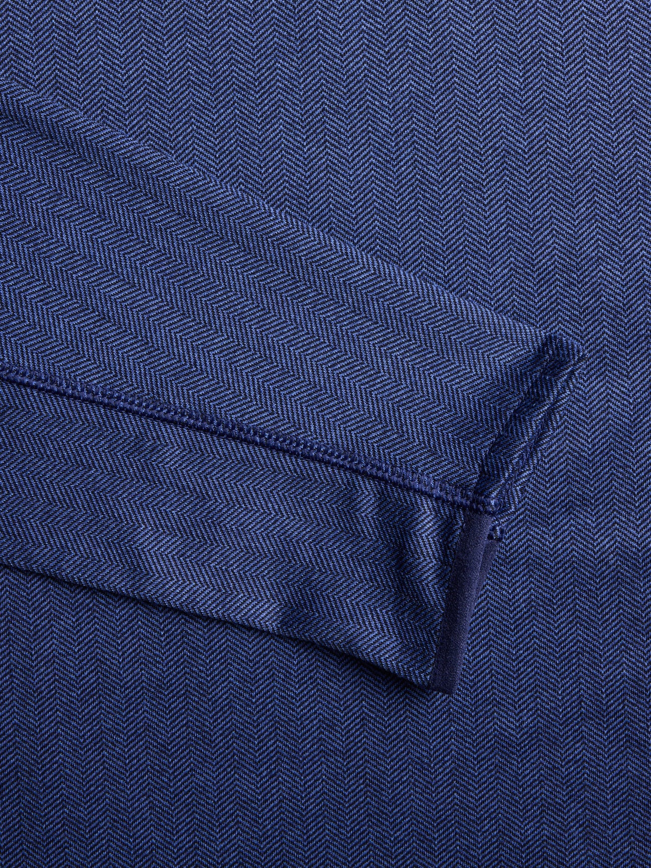 Herringbone Tate Quarter Zip - Navy Herringbone