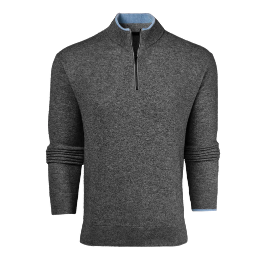 Sebonack Quarter Zip Sweater - Dark Grey Heather