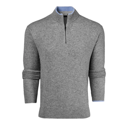 Sebonack Quarter Zip Sweater - Light Grey Heather