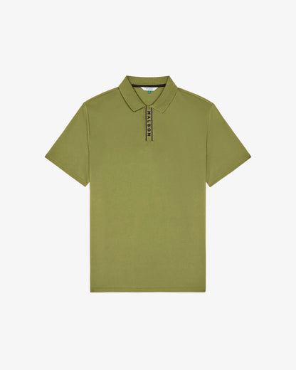 Block Placket Polo - Military Green