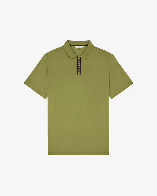 Block Placket Polo - Military Green