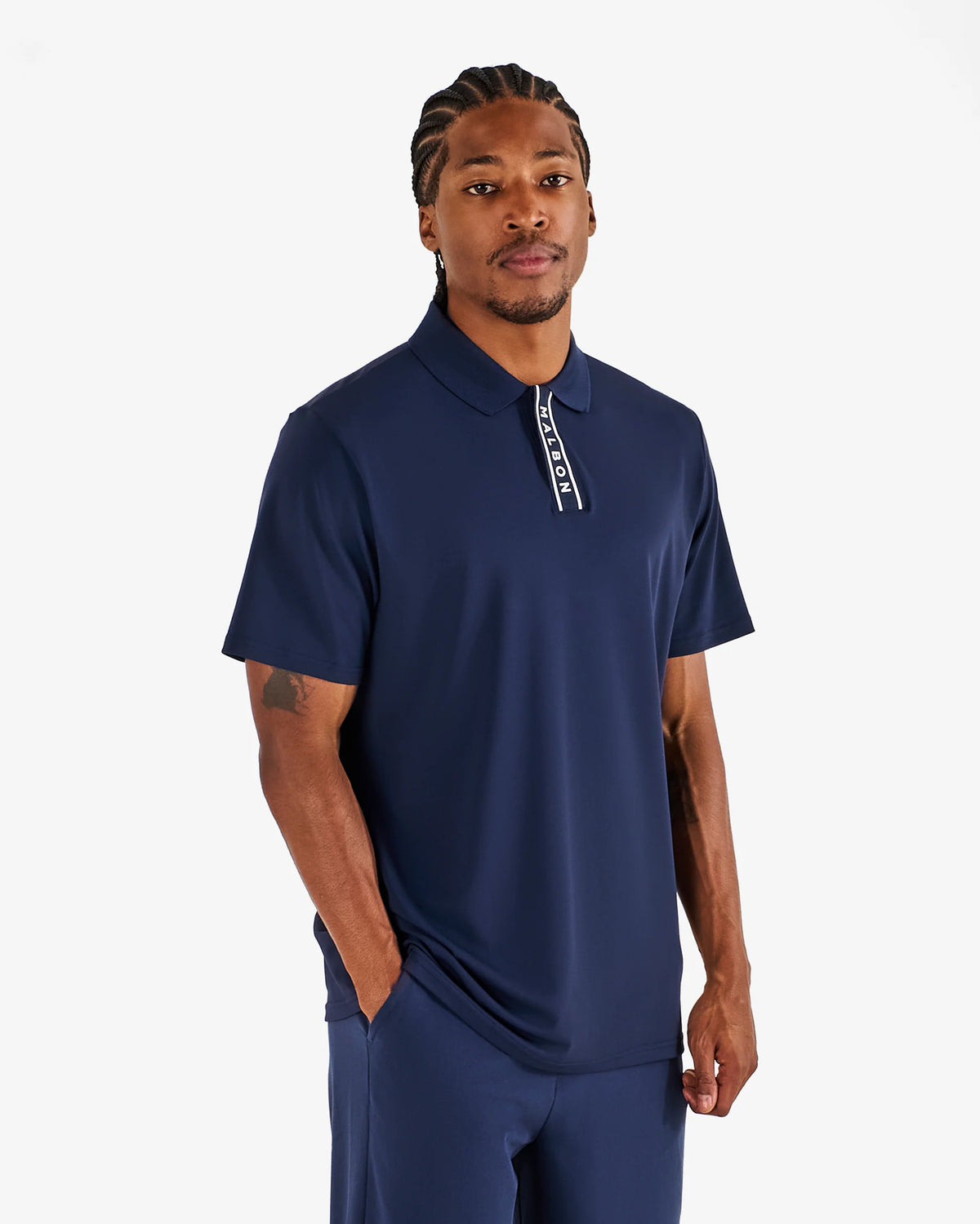 Block Placket Polo - Navy (2026)