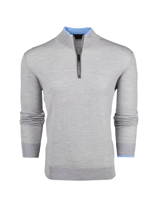 Saratoga Quarter Zip - Light Grey Heather