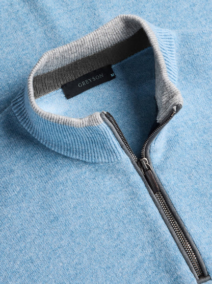 Sebonack Quarter Zip Sweater - Wolf Blue