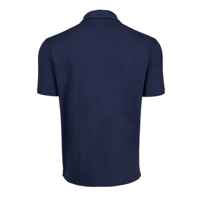 Alpha Slub Johnny Collar Polo - Maltese Blue