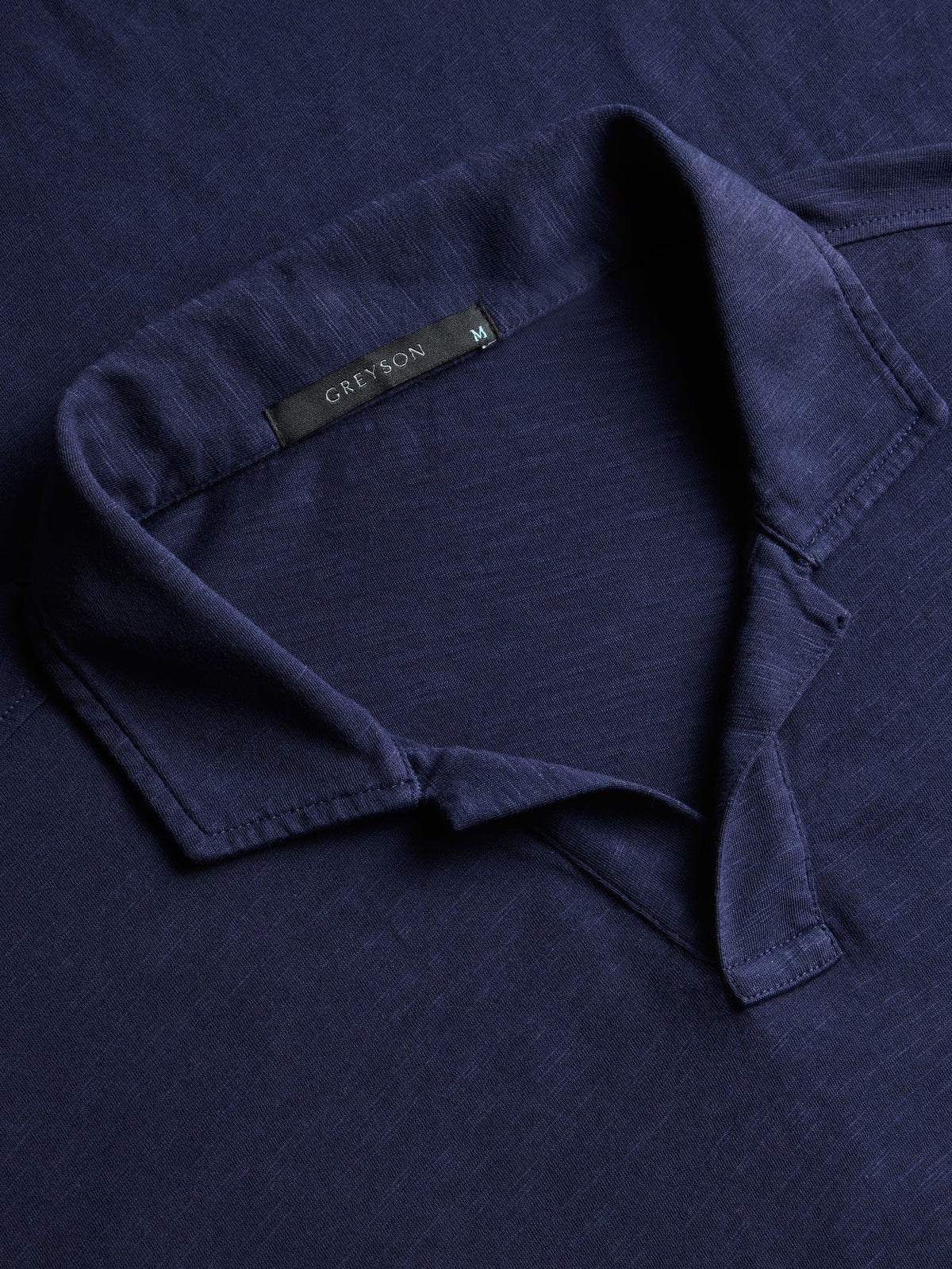 Alpha Slub Johnny Collar Polo - Maltese Blue