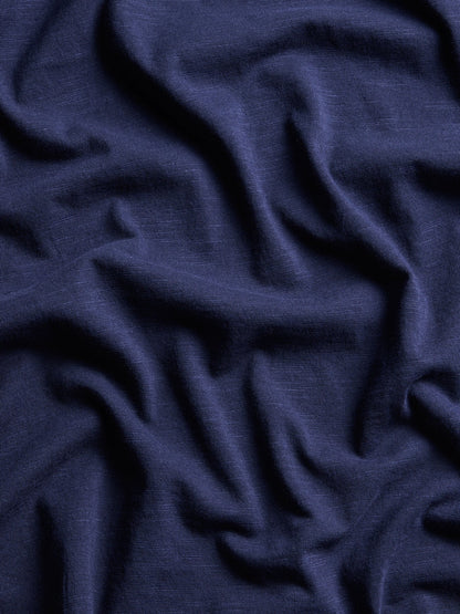 Alpha Slub Johnny Collar Polo - Maltese Blue