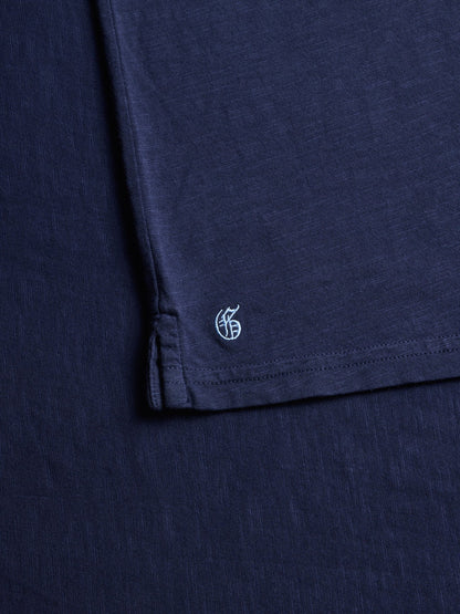 Alpha Slub Johnny Collar Polo - Maltese Blue