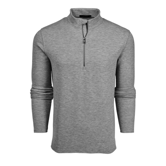 Troy Quarter Zip - Medium Grey Heather