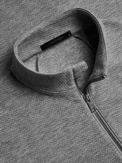 Troy Quarter Zip - Medium Grey Heather
