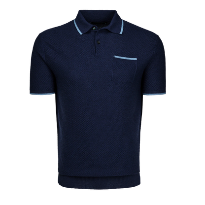 Seneca Sweater Polo - Maltese Blue