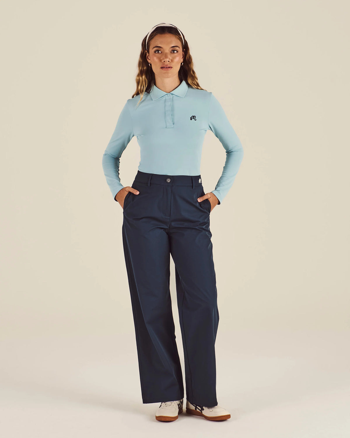Venus Longsleeve Polo - Light Blue
