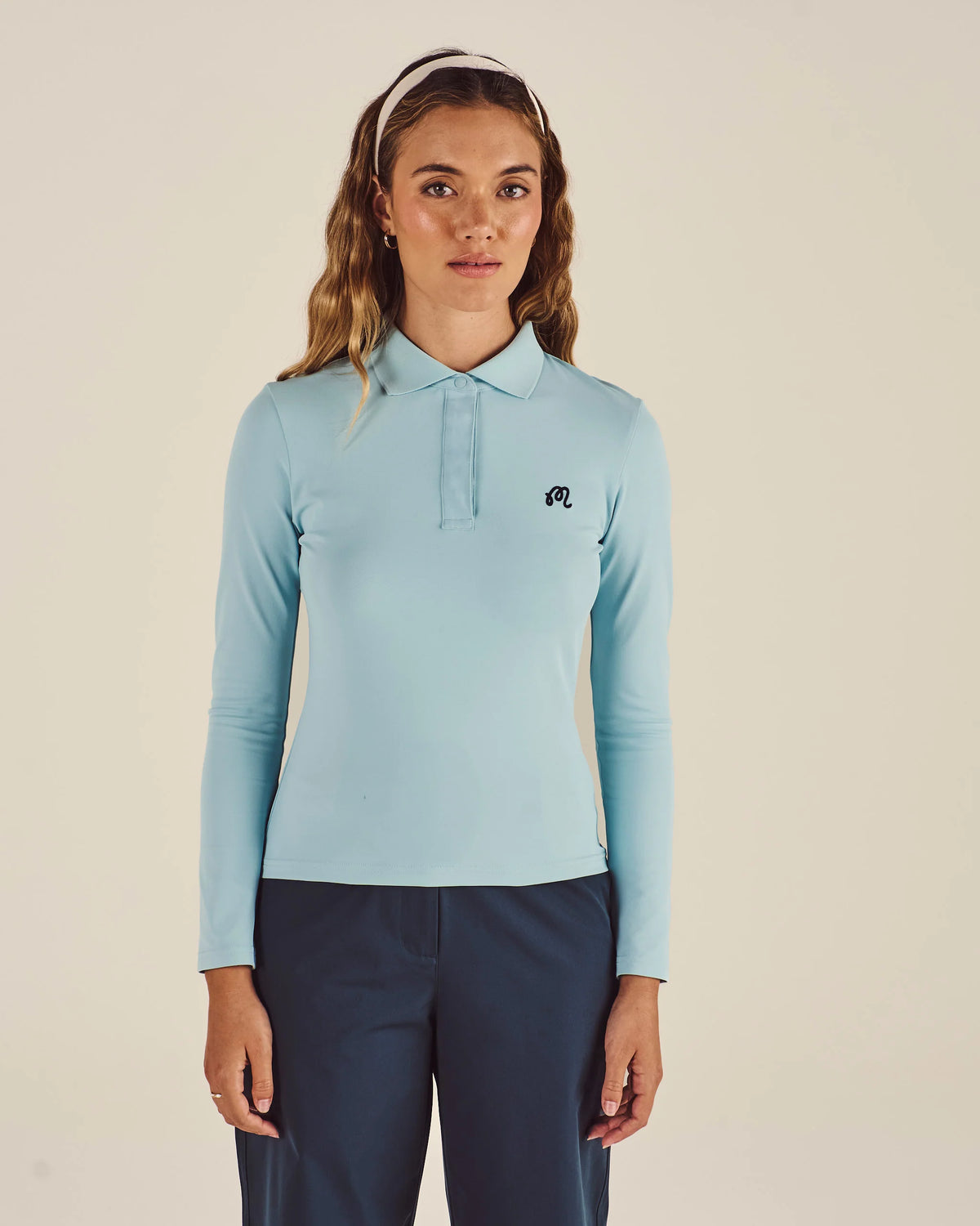 Venus Longsleeve Polo - Light Blue