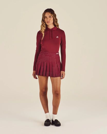 Venus Longsleeve Polo - Oxblood