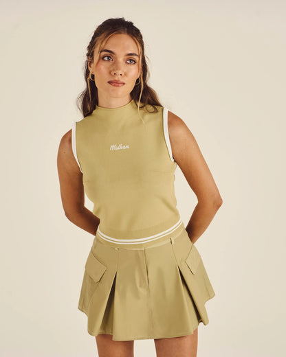 Kara Mockneck Vest - Sage Green