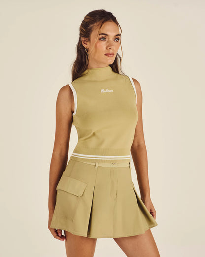 Kara Mockneck Vest - Sage Green