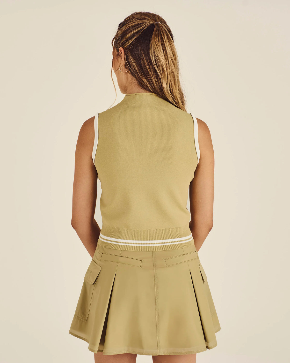 Kara Mockneck Vest - Sage Green