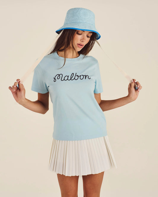 Cosette Script Tee - Cool Blue