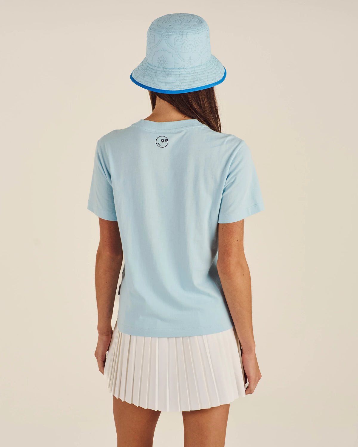 Cosette Script Tee - Cool Blue