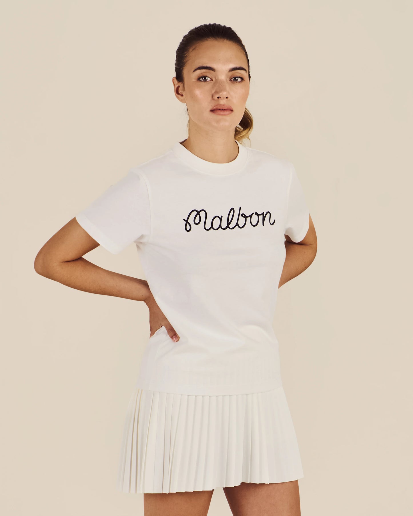 Cosette Script Tee - White