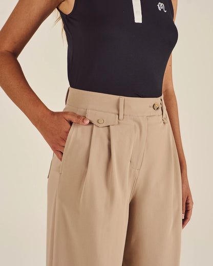 Lucy Wide Leg - Light Taupe