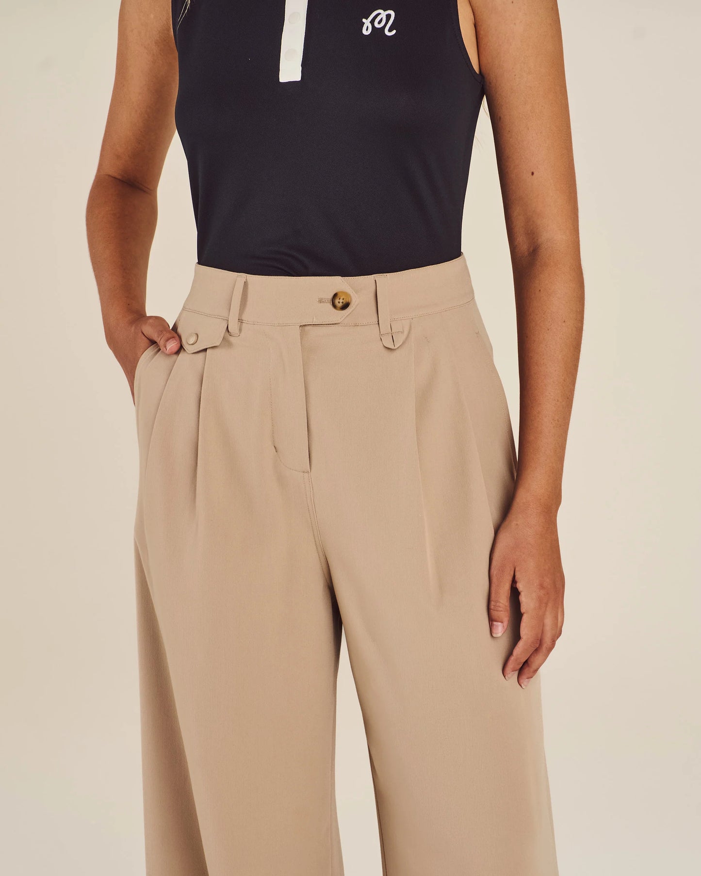Lucy Wide Leg - Light Taupe