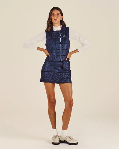 Maya Quilted Vest - Blueberry