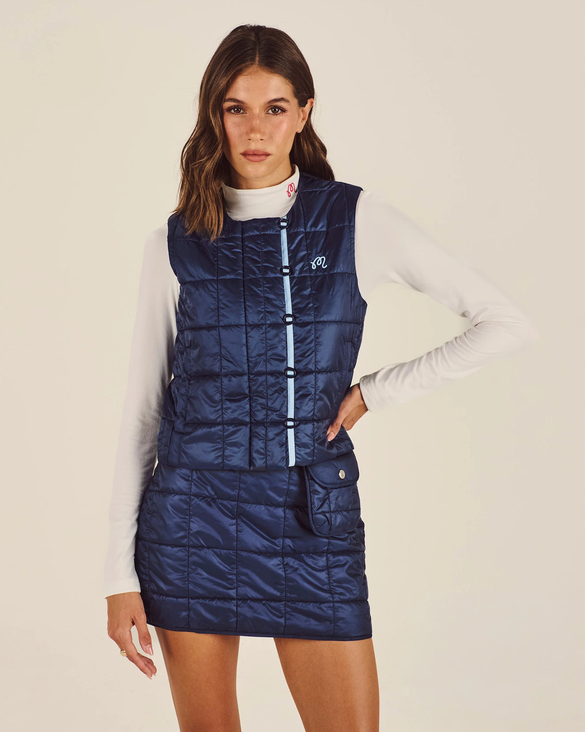 Maya Quilted Vest - Blueberry
