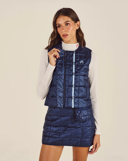 Maya Quilted Vest - Blueberry