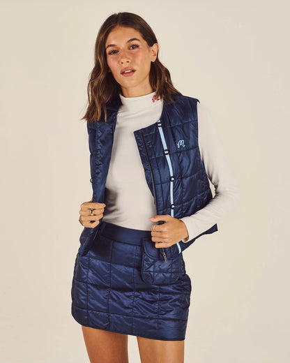 Maya Quilted Vest - Blueberry